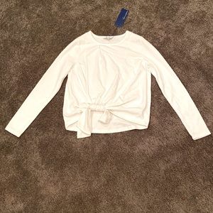 Habitual Girl long sleeve tie top, size 10Y, color white.